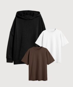 HOODIE OVERSIZE FRISADO + REMERA OVERSIZE X 2